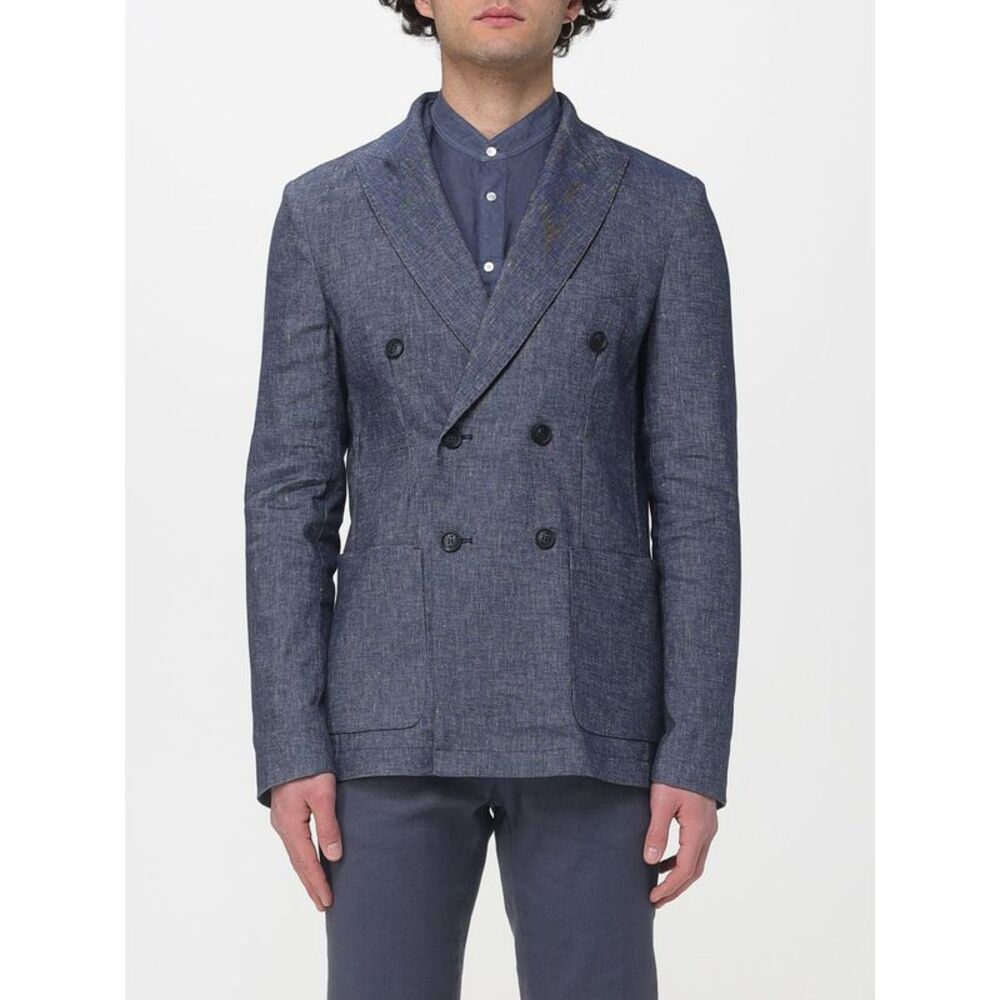 Double-Breasted Cotton And Linen Blend Blazer Mason's
